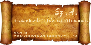 Szabadszállási Alexandra névjegykártya