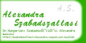 alexandra szabadszallasi business card